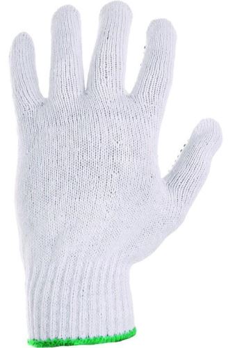 Textilní rukavice FALO, s PVC terčíky, bílo-modré,  vel. 10  0001-X5
