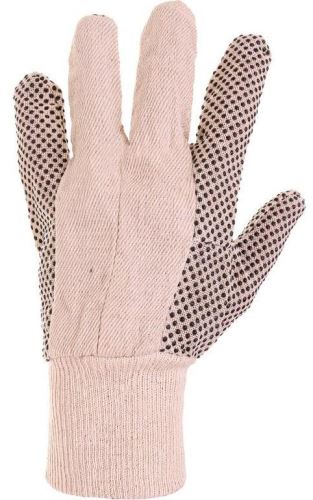 Textilní rukavice GABO s PVC terčíky, bílé  0001-01