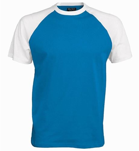 Pánské tričko BASE BALL K330, aqua blue-white