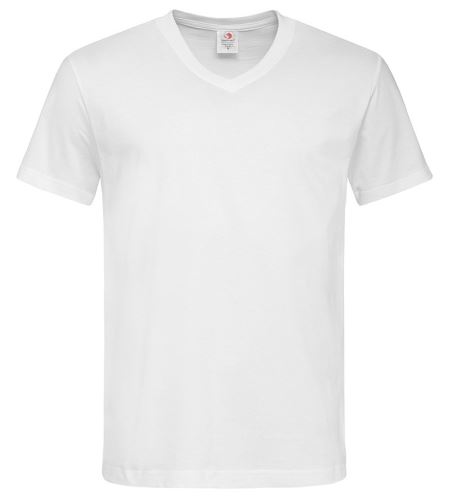 Pánské tričko Stedman Classic V-neck ST2300, bílé