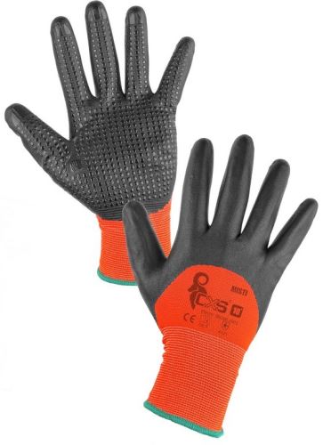 Povrstvené rukavice MISTI, oranžovo-šedá