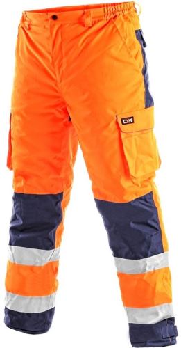 Kalhoty do pasu reflexní CARDIFF, zimní, oranžové