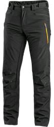 Kalhoty softshell CXS AKRON, černé/HV žluto-oranžové doplňky