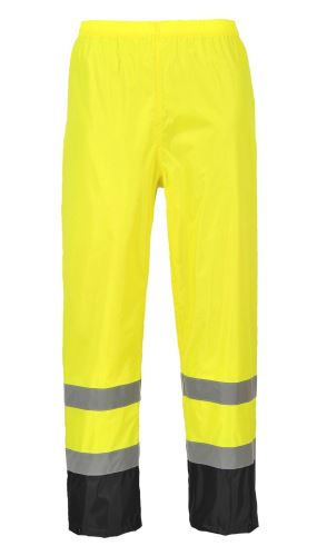 H444 - Kalhoty do deště Hi-Vis Classic Contrast, žluto-modré