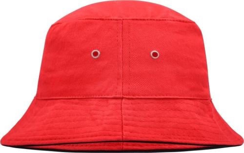 Rybářský klobouk s lemem, červený s černým lemem