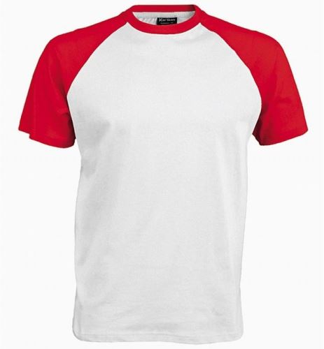 Pánské tričko BASE BALL K330, white-red