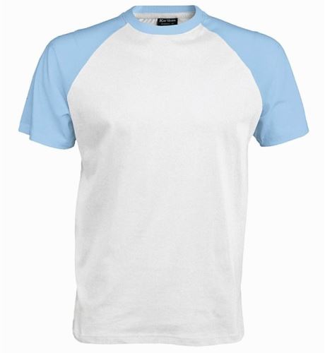 Pánské tričko BASE BALL K330, white-sky blue