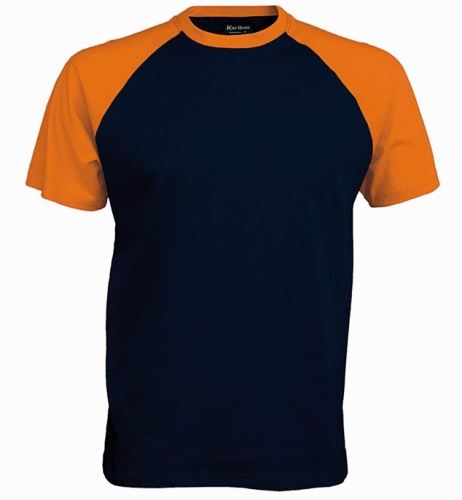 Pánské tričko BASE BALL K330, navy-orange