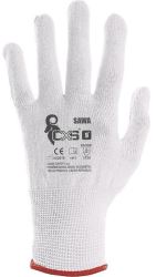 Bezešvé rukavice SAWA, bílá