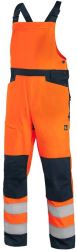 Výstražné kalhoty s laclem a síťovinou CXS HALIFAX, oranžovo-modré
