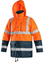 Výstražná bunda zateplená CXS OXFORD, oranžovo-modrá