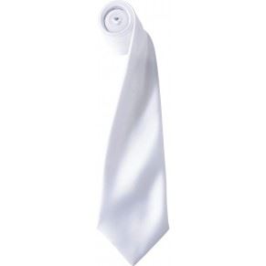 Saténová kravata "Colours", bílá