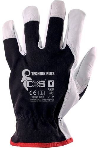 Kombinované rukavice TECHNIK PLUS, černo-bílé, vel. 08    0002-20M