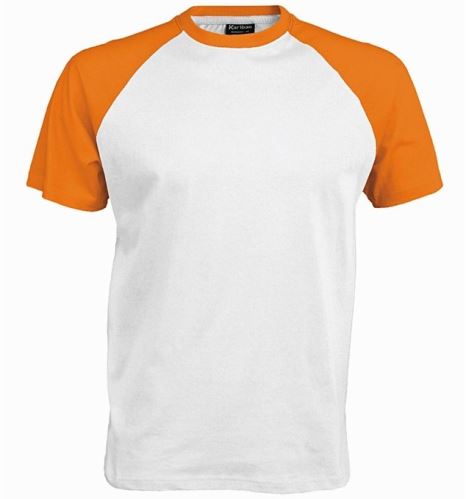 Pánské tričko BASE BALL K330, white-orange