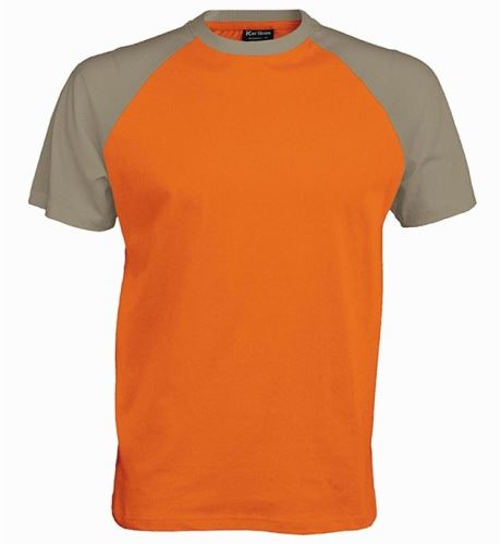 Pánské tričko BASE BALL K330, orange-light grey